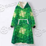 Psychedelic St.Patrick'S Day Clover Seamless SED-1014 Oversized Sherpa Blanket Hoodie