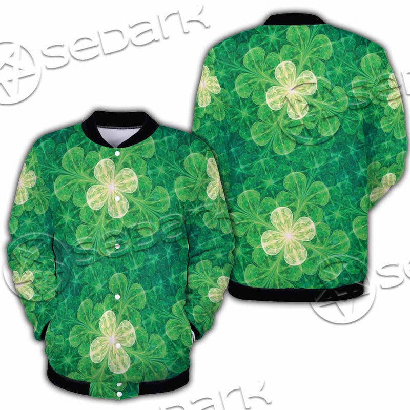 Psychedelic St.Patrick'S Day Clover Seamless SED-1014 Button Jacket