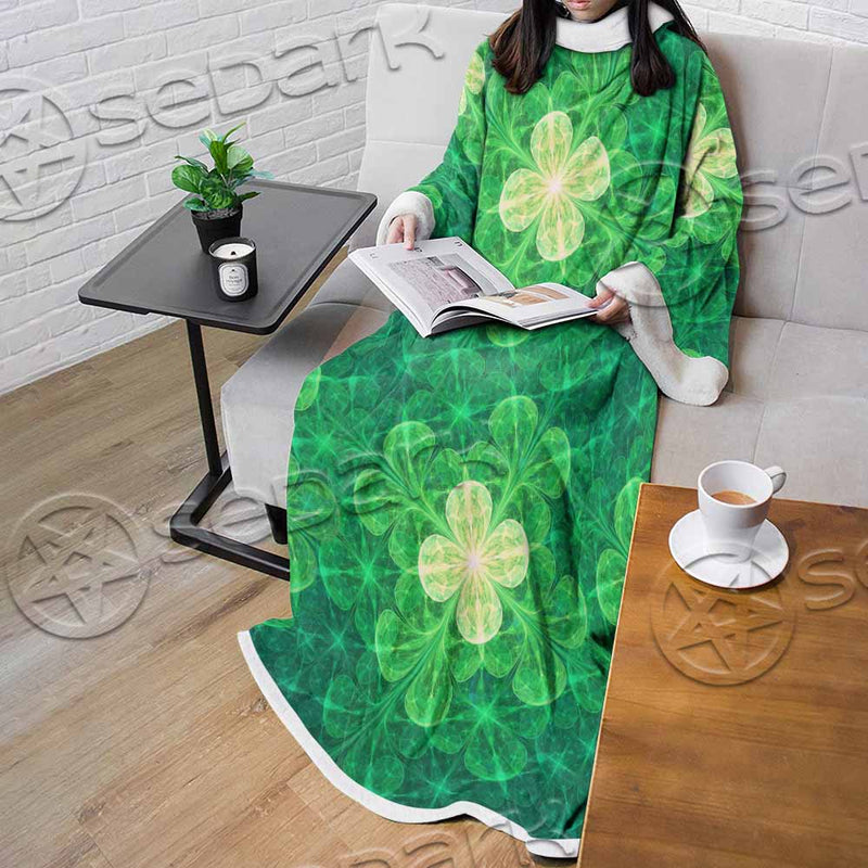 Psychedelic St.Patrick'S Day Clover Seamless SED-1014 Sleeved Blanket
