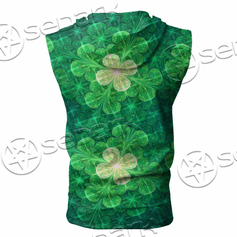 Psychedelic St.Patrick'S Day Clover Seamless SED-1014 Zip Sleeveless Hoodie