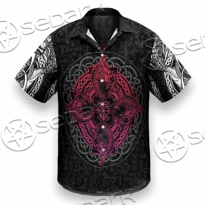 Dragons Nordic Celtic Cross Ethnic Style SED-1015 Shirt Allover