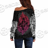 Dragons Nordic Celtic Cross Ethnic Style SED-1015 Off Shoulder Sweaters