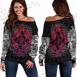 Dragons Nordic Celtic Cross Ethnic Style SED-1015 Off Shoulder Sweaters