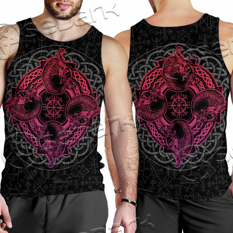 Dragons Nordic Celtic Cross Ethnic Style SED-1015 Men Tank-tops