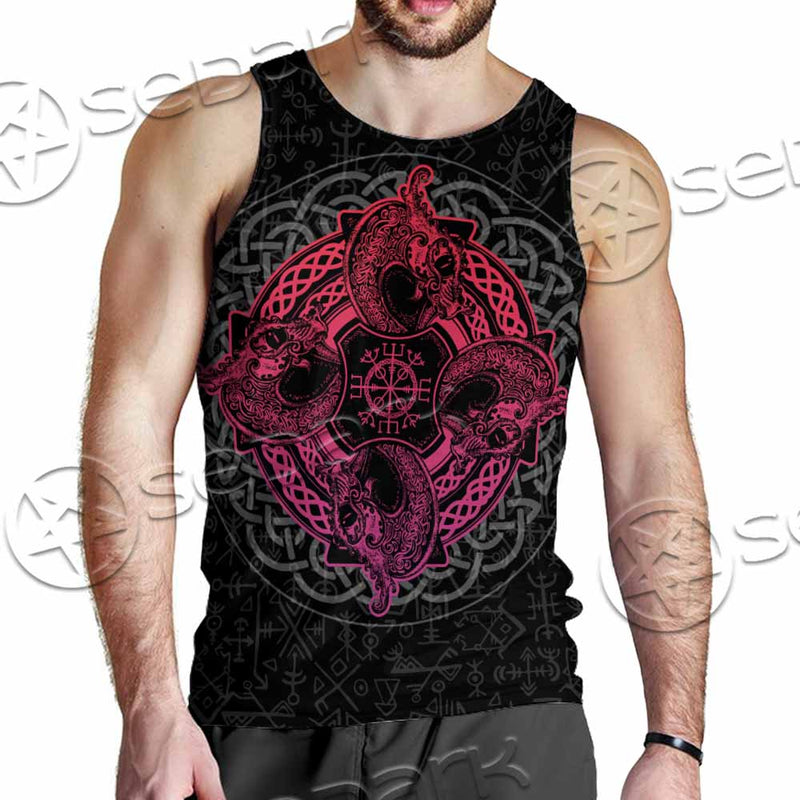 Dragons Nordic Celtic Cross Ethnic Style SED-1015 Men Tank-tops