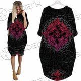 Dragons Nordic Celtic Cross Ethnic Style SED-1015 Batwing Pocket Dress