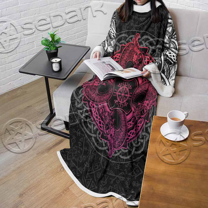 Dragons Nordic Celtic Cross Ethnic Style SED-1015 Sleeved Blanket