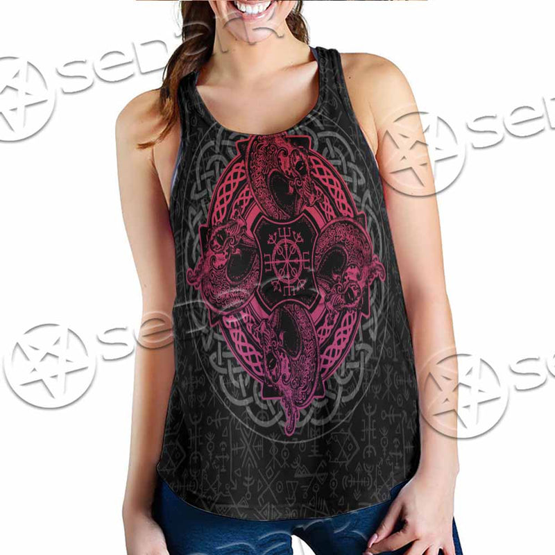Dragons Nordic Celtic Cross Ethnic Style SED-1015 Women Tank Top
