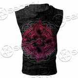 Dragons Nordic Celtic Cross Ethnic Style SED-1015 Zip Sleeveless Hoodie