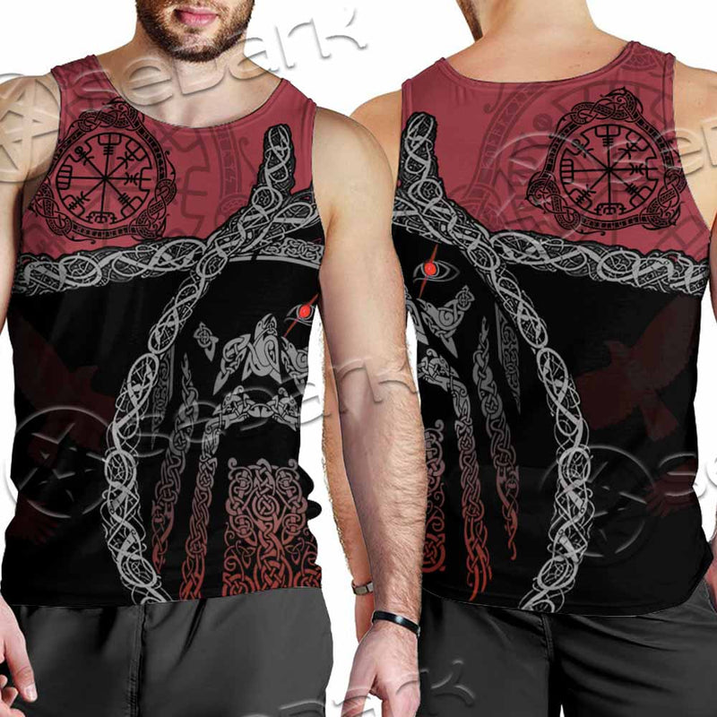 Viking Tribal Odin Head SED-1016 Men Tank-tops