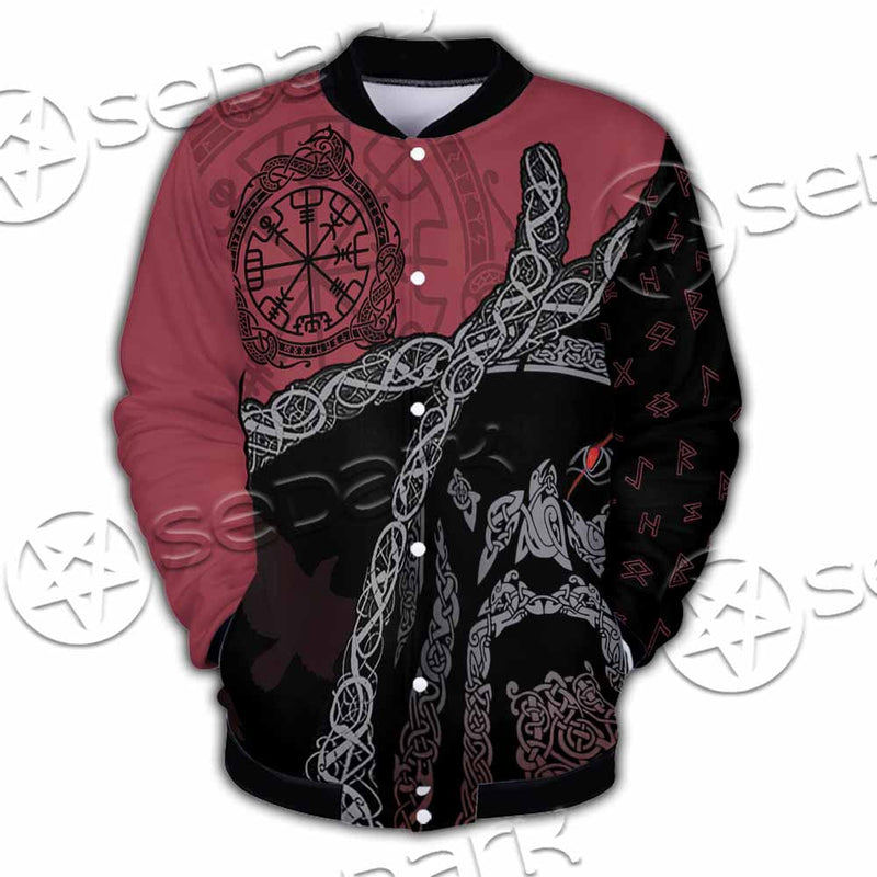 Viking Tribal Odin Head SED-1016 Button Jacket