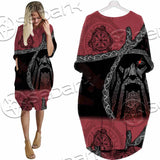 Viking Tribal Odin Head SED-1016 Batwing Pocket Dress