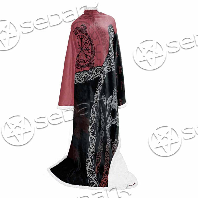 Viking Tribal Odin Head SED-1016 Sleeved Blanket