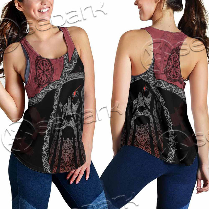 Viking Tribal Odin Head SED-1016 Women Tank Top