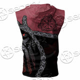 Viking Tribal Odin Head SED-1016 Zip Sleeveless Hoodie