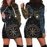 Sköll And Hati Norse Wolves SED-1017 Hoodie Dress