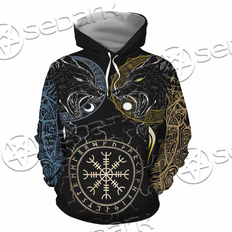 Sköll And Hati Norse Wolves SED-1017 Hoodie & Zip Hoodie