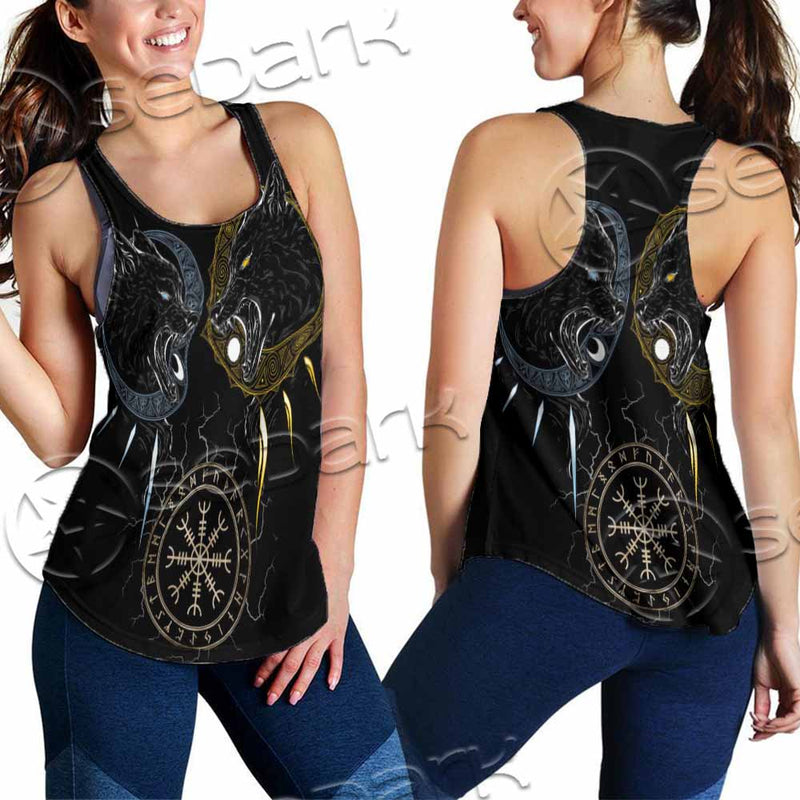 Sköll And Hati Norse Wolves SED-1017 Women Tank Top