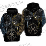 Sköll And Hati Norse Wolves SED-1017 Hoodie & Zip Hoodie Raglan