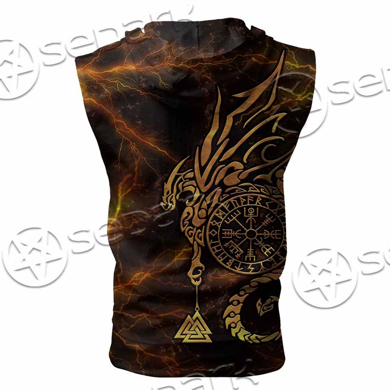 Viking Symbols SED-1018 Zip Sleeveless Hoodie