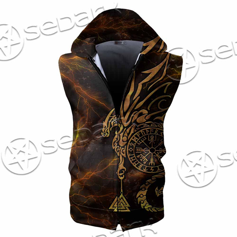 Viking Symbols SED-1018 Zip Sleeveless Hoodie