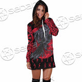 Viking Raven With Blood Moon SED-1019 Hoodie Dress