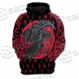 Viking Raven With Blood Moon SED-1019 Hoodie & Zip Hoodie Raglan