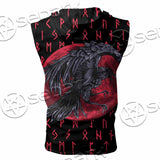 Viking Raven With Blood Moon SED-1019 Zip Sleeveless Hoodie