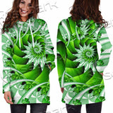 Clover Green Fractal St.Patrick'S Day SED-1022 Hoodie Dress