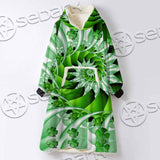 Clover Green Fractal St.Patrick'S Day SED-1022 Oversized Sherpa Blanket Hoodie