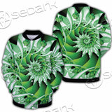 Clover Green Fractal St.Patrick'S Day SED-1022 Button Jacket