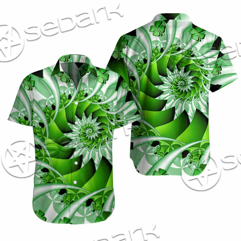 Clover Green Fractal St.Patrick'S Day SED-1022 Shirt Allover