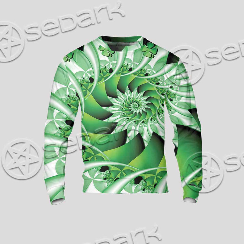 Clover Green Fractal St.Patrick'S Day SED-1022 Unisex Sweatshirt
