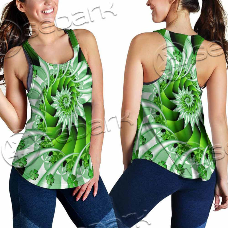 Clover Green Fractal St.Patrick'S Day SED-1022 Women Tank Top