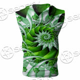 Clover Green Fractal St.Patrick'S Day SED-1022 Zip Sleeveless Hoodie