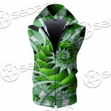 Clover Green Fractal St.Patrick'S Day SED-1022 Zip Sleeveless Hoodie