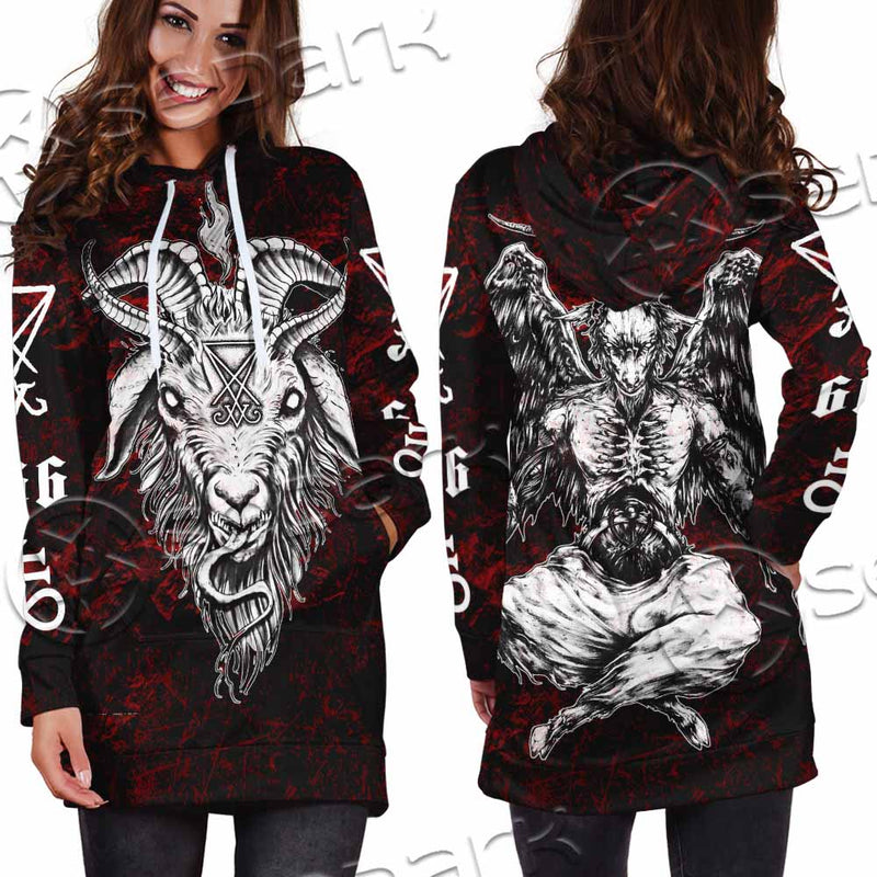 Satanic Symbols Hoodie Dress