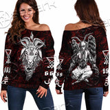 Satanic Symbols Off Shoulder Sweaters