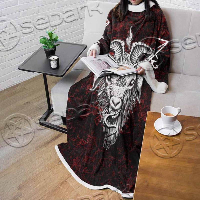 Satanic Symbols Sleeved Blanket