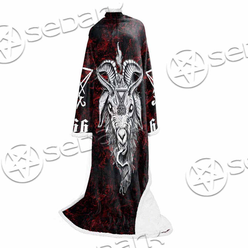 Satanic Symbols Sleeved Blanket