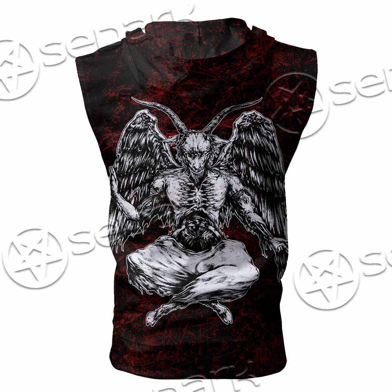 Satanic Symbols Zip Sleeveless Hoodie