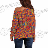 Psychedelic Seamless Pattern SED-1029 Off Shoulder Sweaters