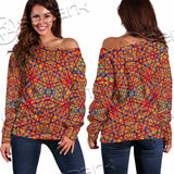 Psychedelic Seamless Pattern SED-1029 Off Shoulder Sweaters