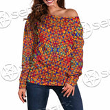 Psychedelic Seamless Pattern SED-1029 Off Shoulder Sweaters
