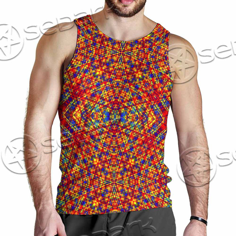 Psychedelic Seamless Pattern SED-1029 Men Tank-tops