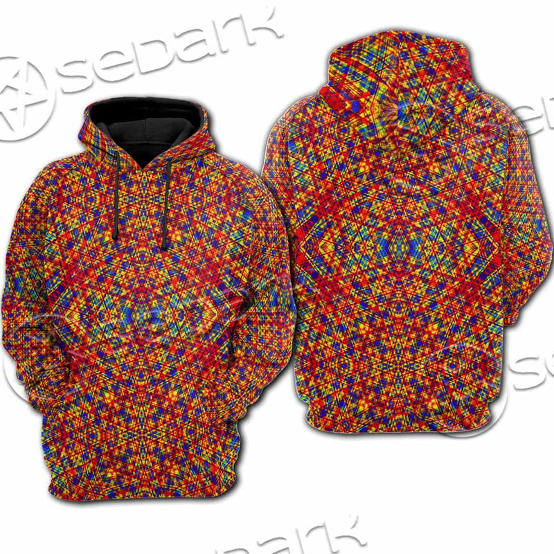 Psychedelic Seamless Pattern SED-1029 Hoodie & Zip Hoodie Raglan