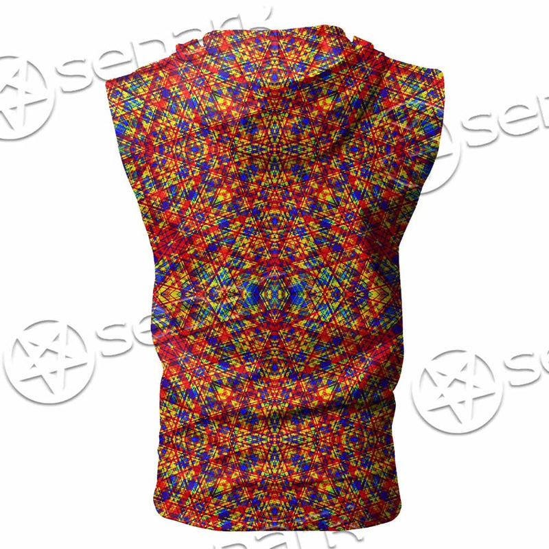Psychedelic Seamless Pattern SED-1029 Zip Sleeveless Hoodie