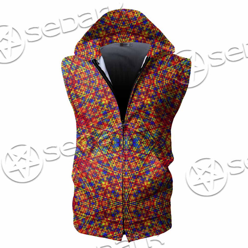 Psychedelic Seamless Pattern SED-1029 Zip Sleeveless Hoodie