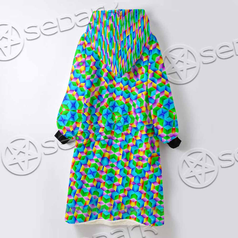 Psychedelic Sacred Geometry SED-1030 Oversized Sherpa Blanket Hoodie