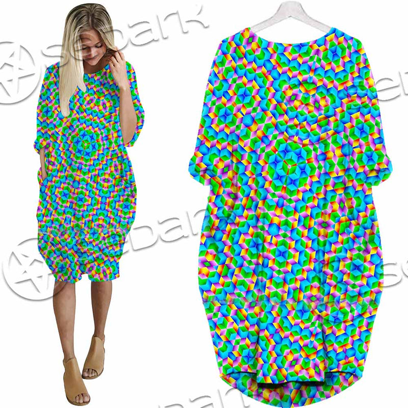 Psychedelic Sacred Geometry SED-1030 Batwing Pocket Dress